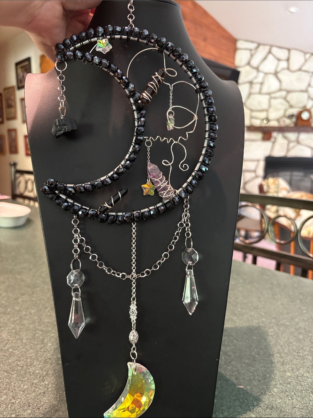 Handmade Protection Moon Suncatcher